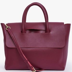Nap Loungewear Leather Weekend Holdall Bag- Color Plum- New!!!